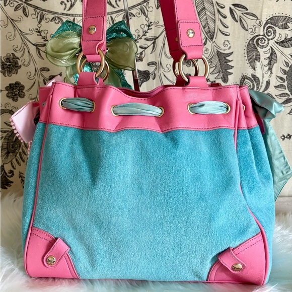 Juicy Couture Pink and Teal Shoulder Bag - Picture 6 of 9